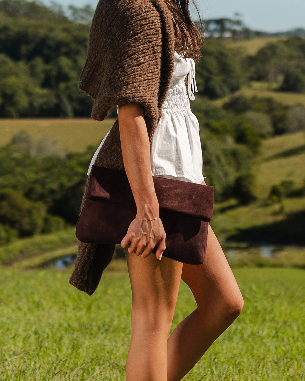 Luka Suede Clutch Crossbody