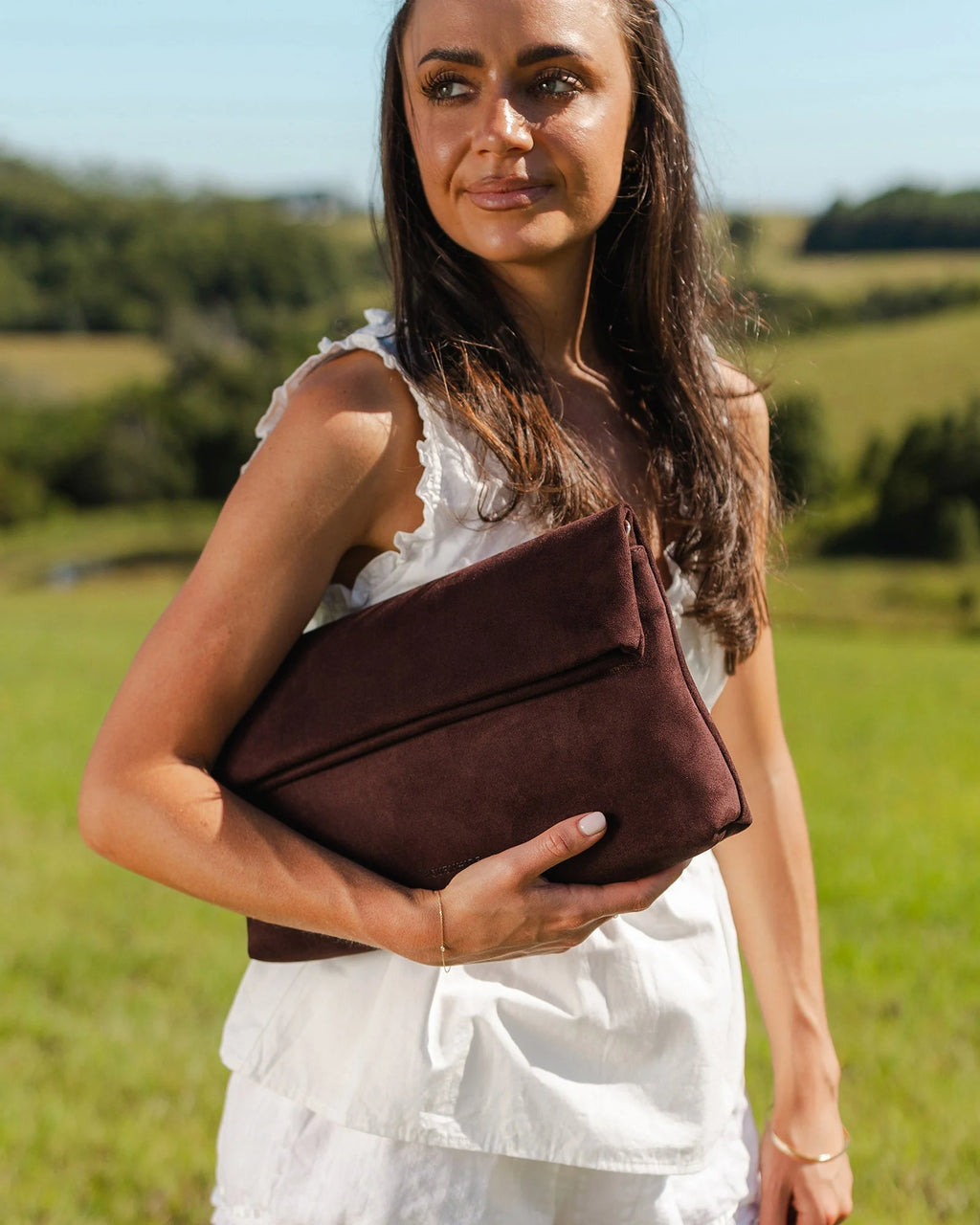 Luka Suede Clutch Crossbody